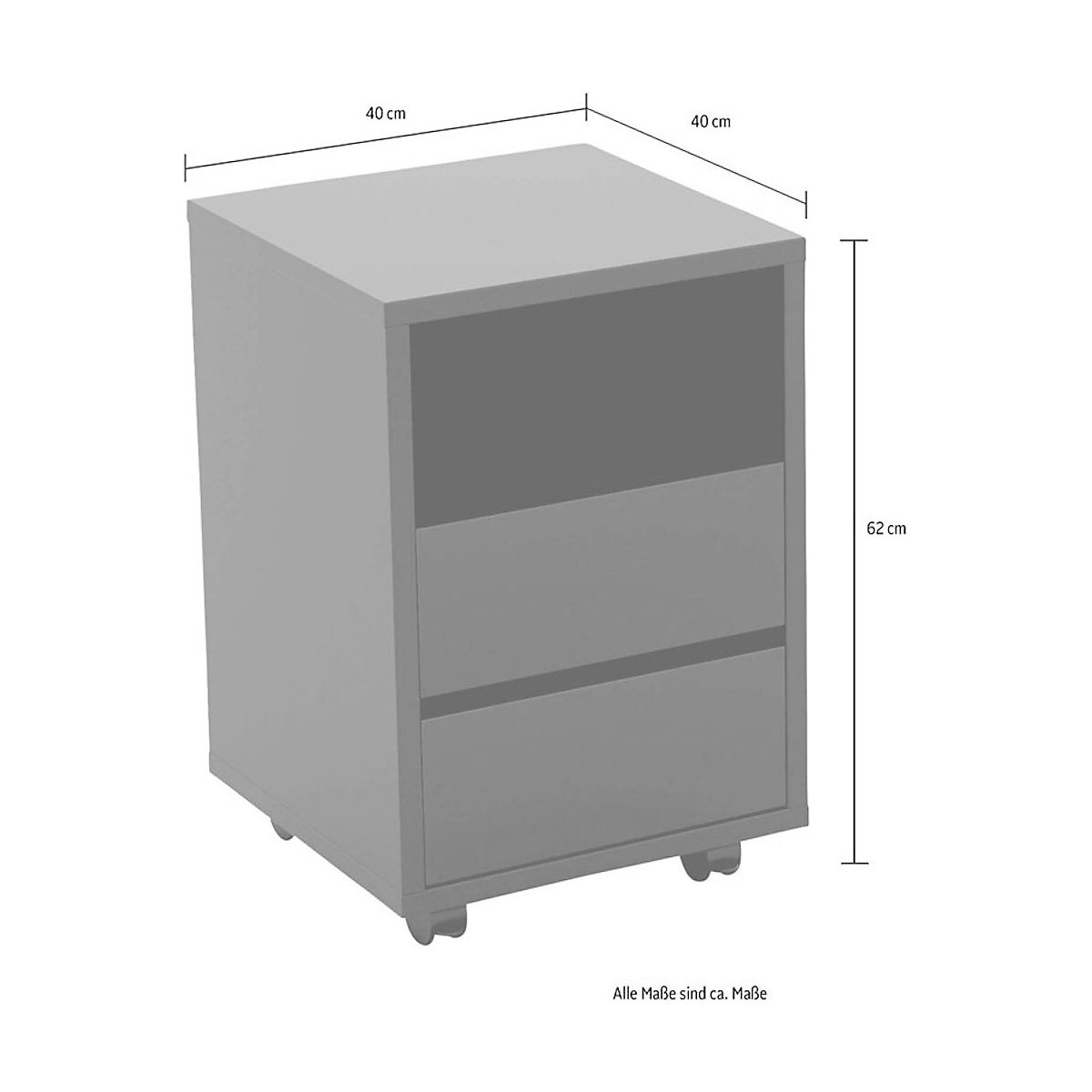 Schreibtisch Computertisch Apia 130x50x75cm mit Rollcontainer