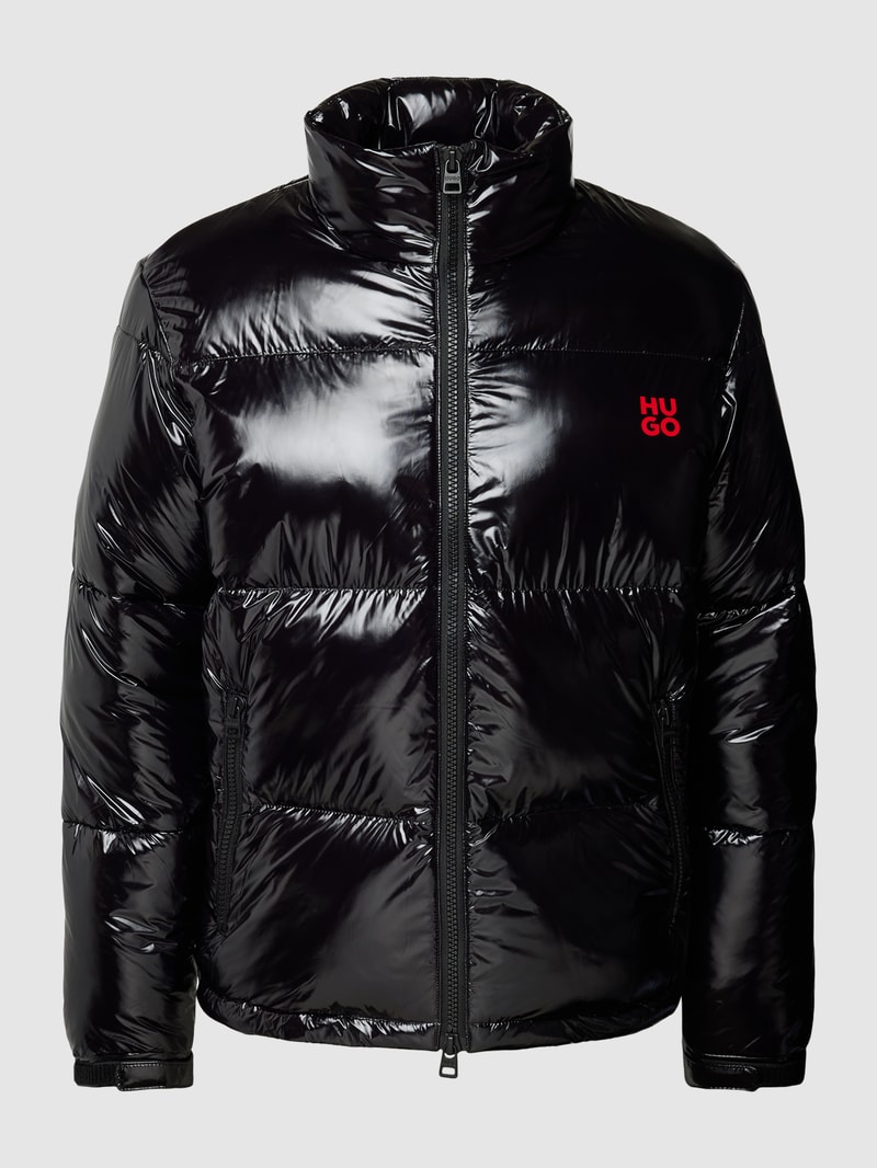 Steppjacke mit Label-Print Modell 'BIRON' in schwarz
