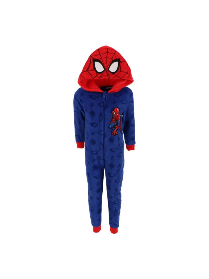 Spiderman Spiderman Schlafanzug Fleece Onesie Strampler Einteiler für Kinder in Blau günstig kaufen
