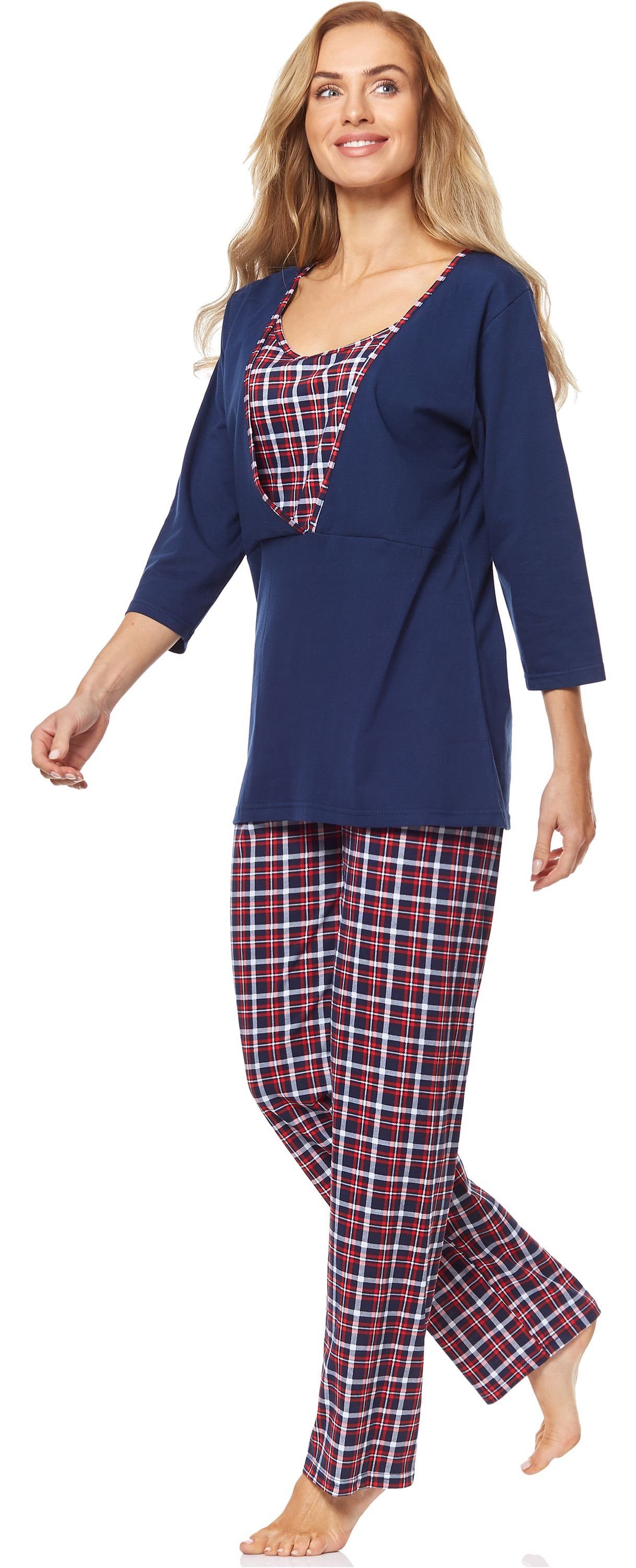 Be Mammy Umstandspyjama Damen Schlafanzug Stillpyjama 1N2TT2