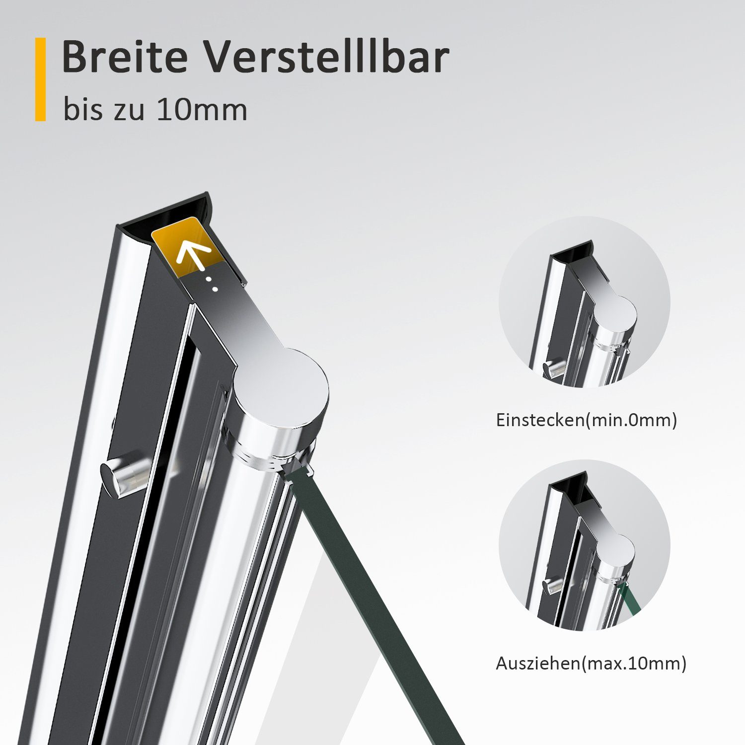 Boromal Badewannenfaltwand Duschwand für Badewanne 2-teilig Badewannenaufsatz Faltbar 100-120cm, Sicherheitsglas, Einscheibensicherheitsglas, 140cm Höhe, Badewannenfaltwand, 6mm ESG Glas