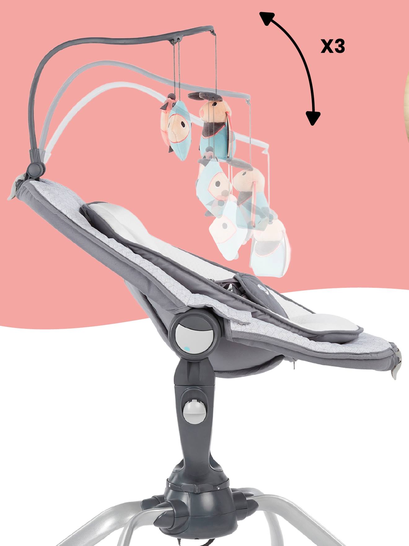 Babymoov Babywippe SWOON UP GRAPHIK mit Spielbogen BABYMOOV - grau/weiß
