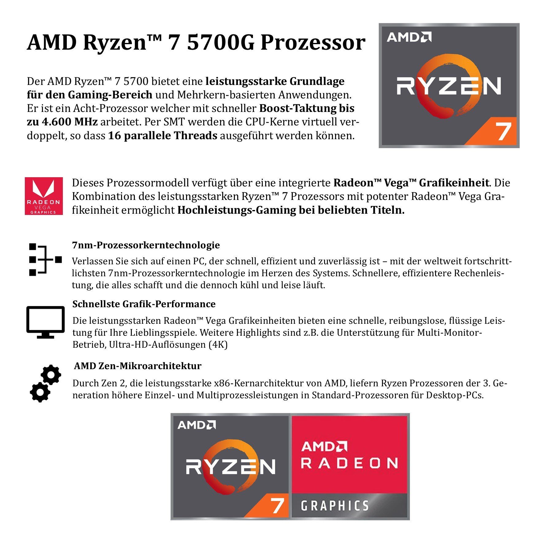 Meinpc Zocker Set 5700 RGB [HF] Gaming-PC-Komplettsystem (24,00