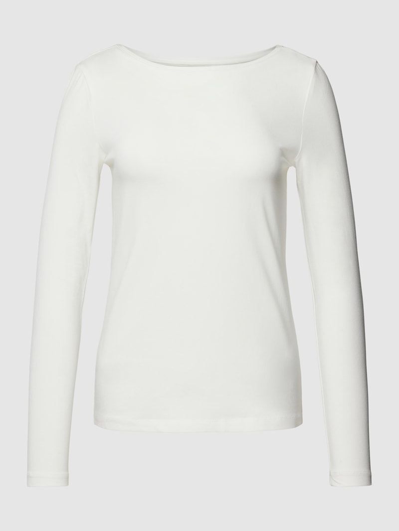 Longsleeve mit U-Boot-Ausschnitt in offwhite