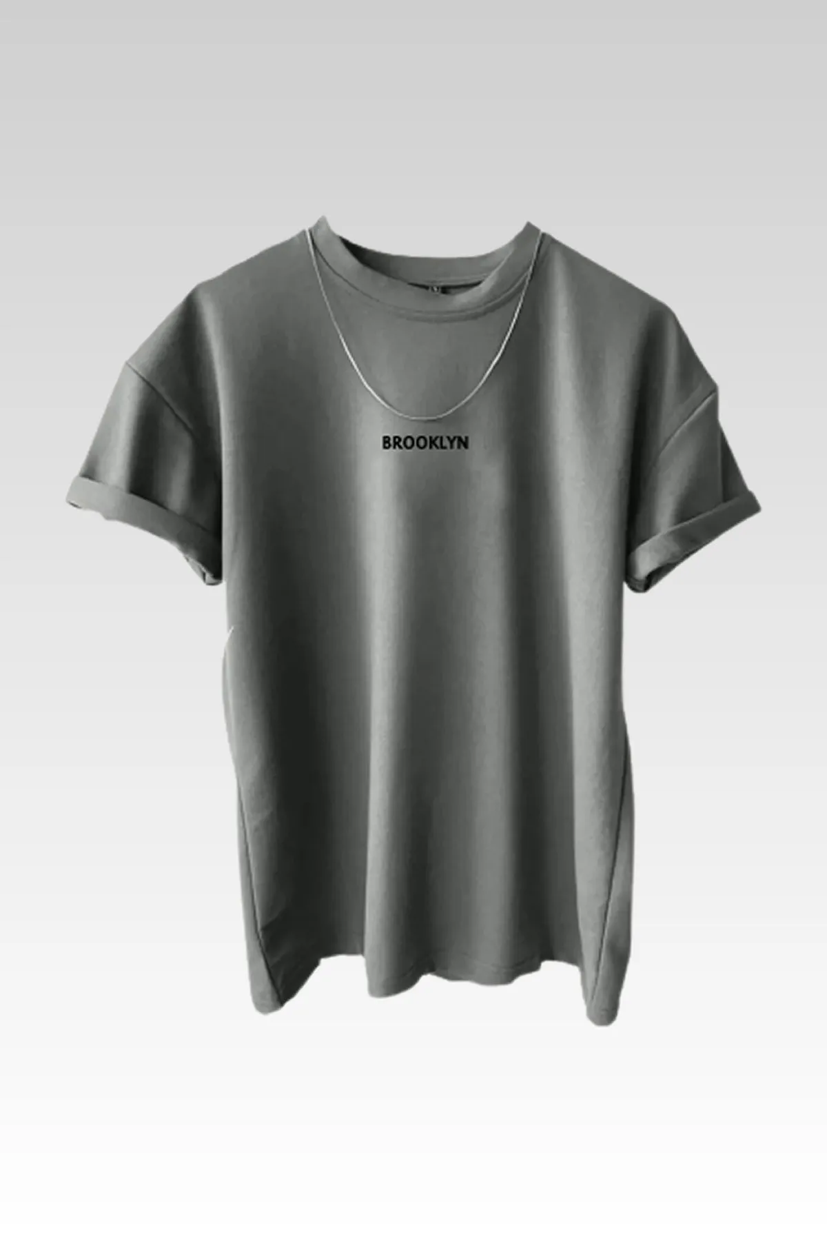 MODAGEN  Unisex-T-Shirt mit Brooklyn-Aufdruck im 3er-Pack in Braun-Grau-Weiß
