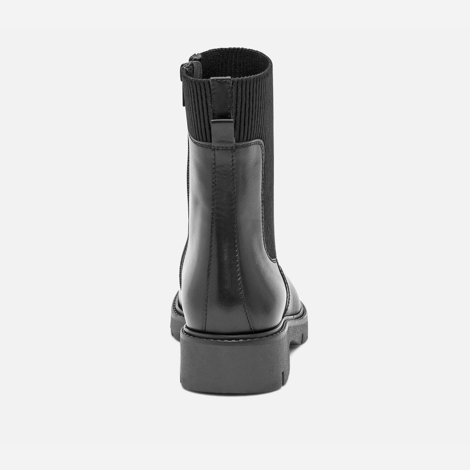 Boots-chaussette noir éco-conçu en cuir