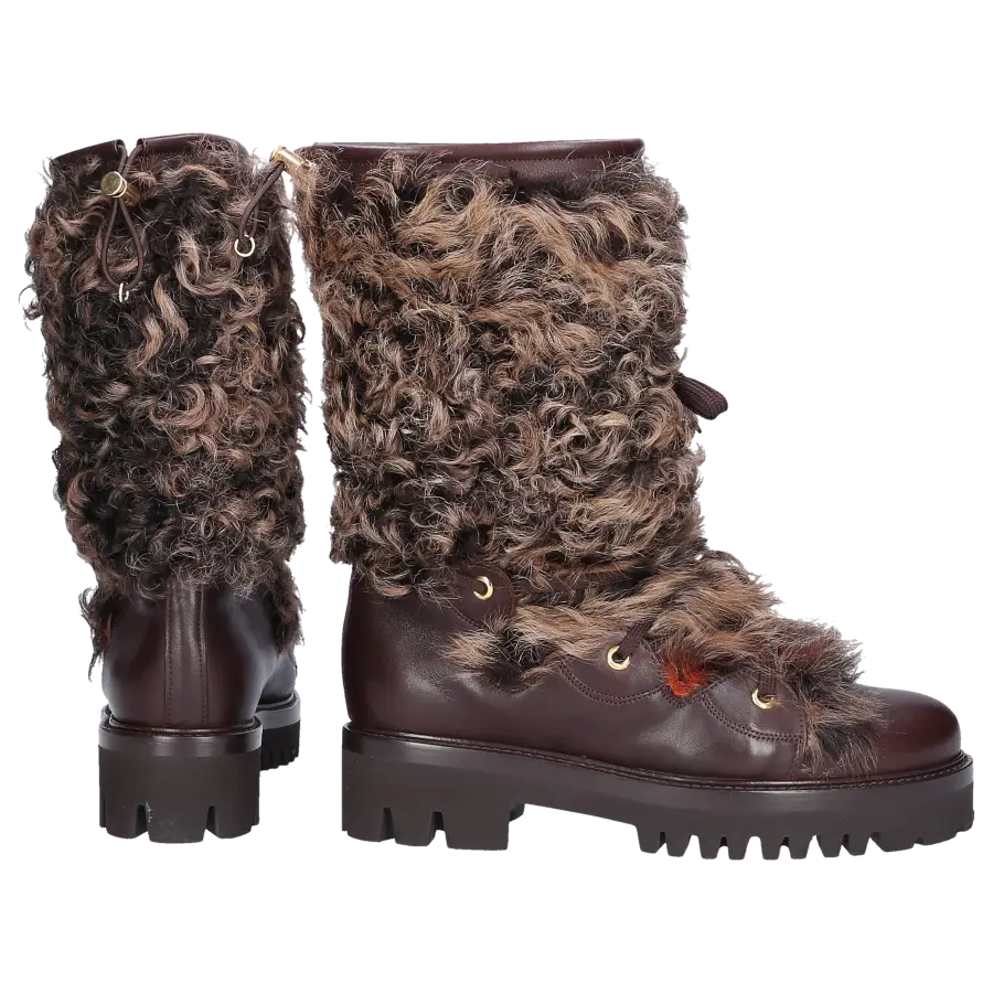 Truman's - Stiefel 9006 Kalbsleder Lammfell braun - braun
