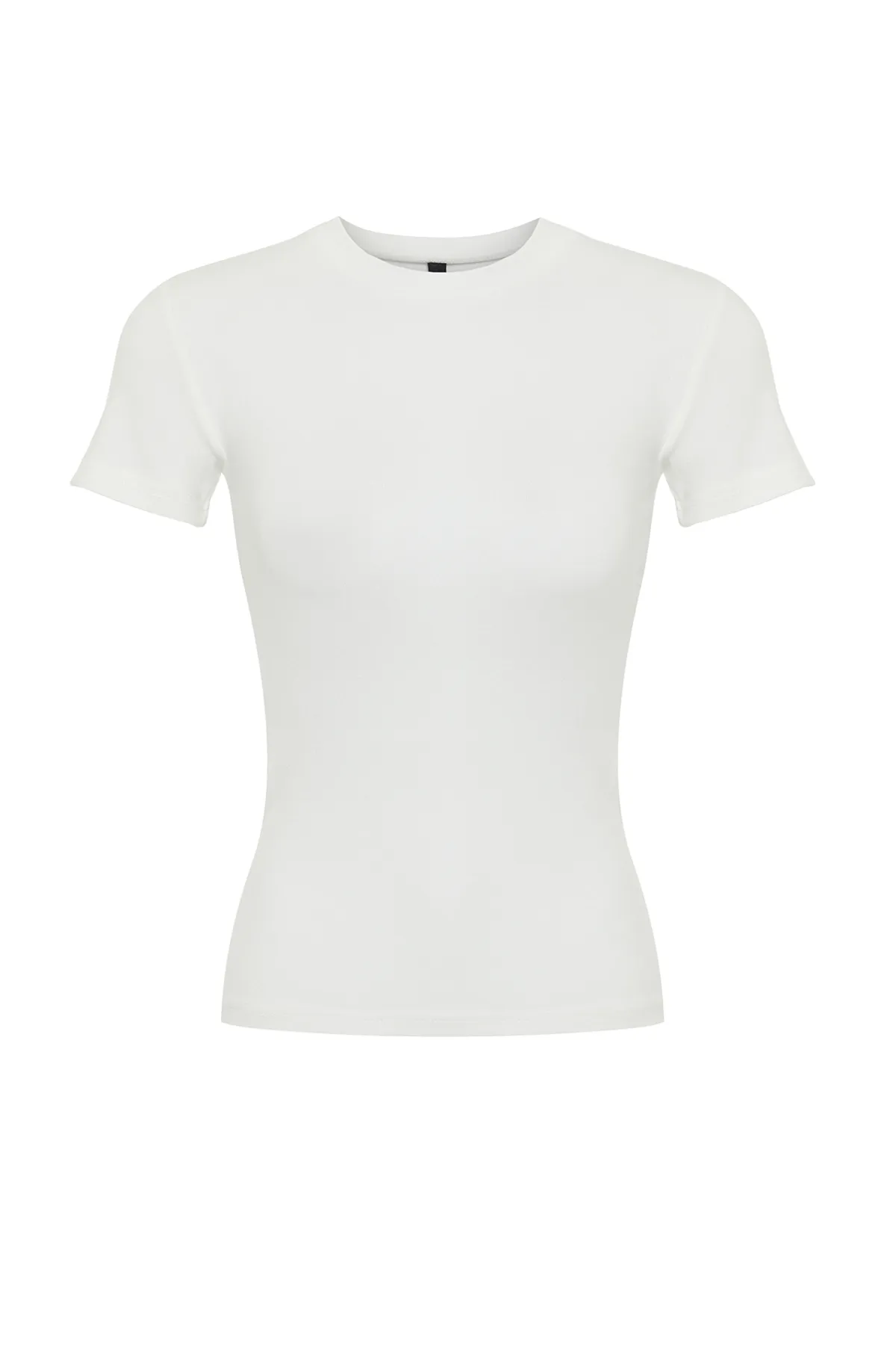 Trendyol Collection  Ecrufarbene Bluse aus dehnbarem Strickstoff aus Viskose/weichem Stoff TWOSS24BZ00296