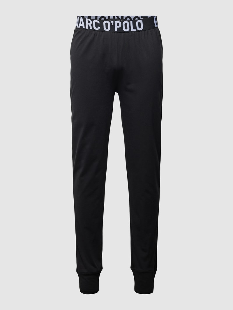 Pyjama-Hose mit elastischem Logo-Bund in schwarz