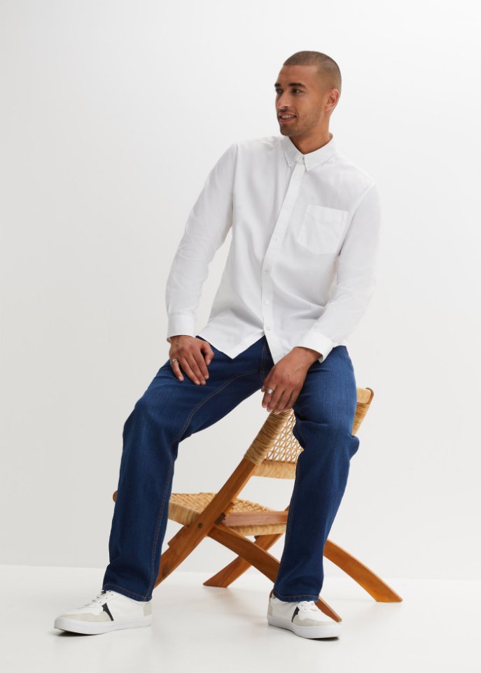 Essential Oxford-Langarmhemd