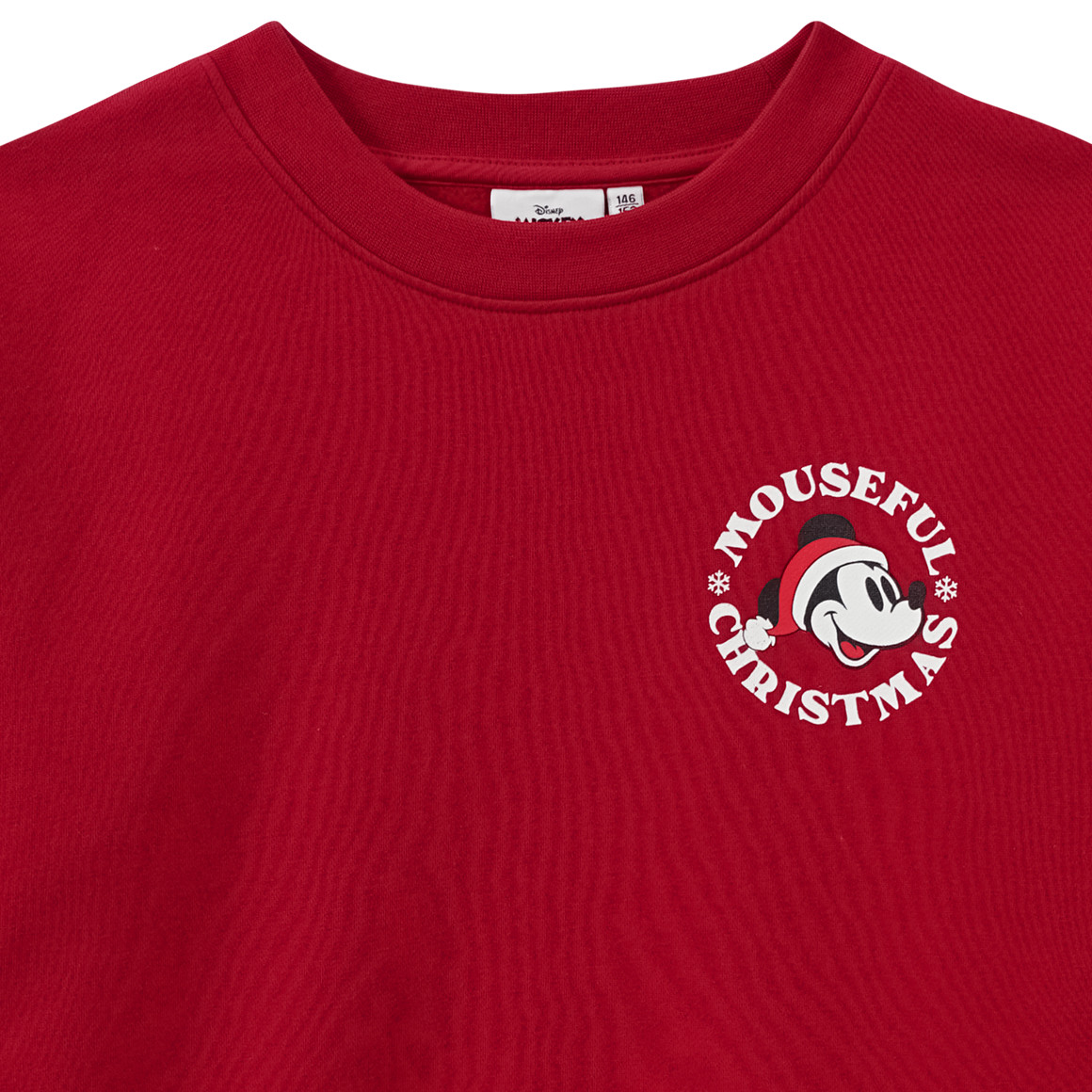 Micky Maus Weihnachtssweatshirt mit Print dunkelrot