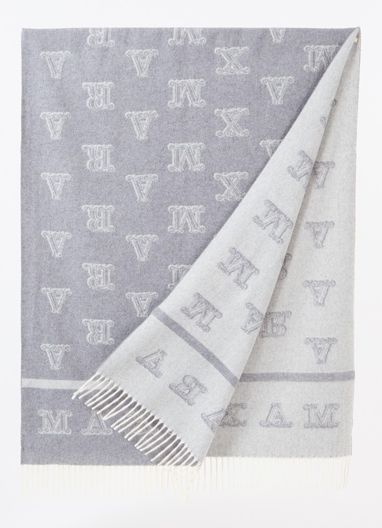 Eșarfă MaxMara Klause din cașmir tricotat fin cu logo imprimat, 180 x 70 cm