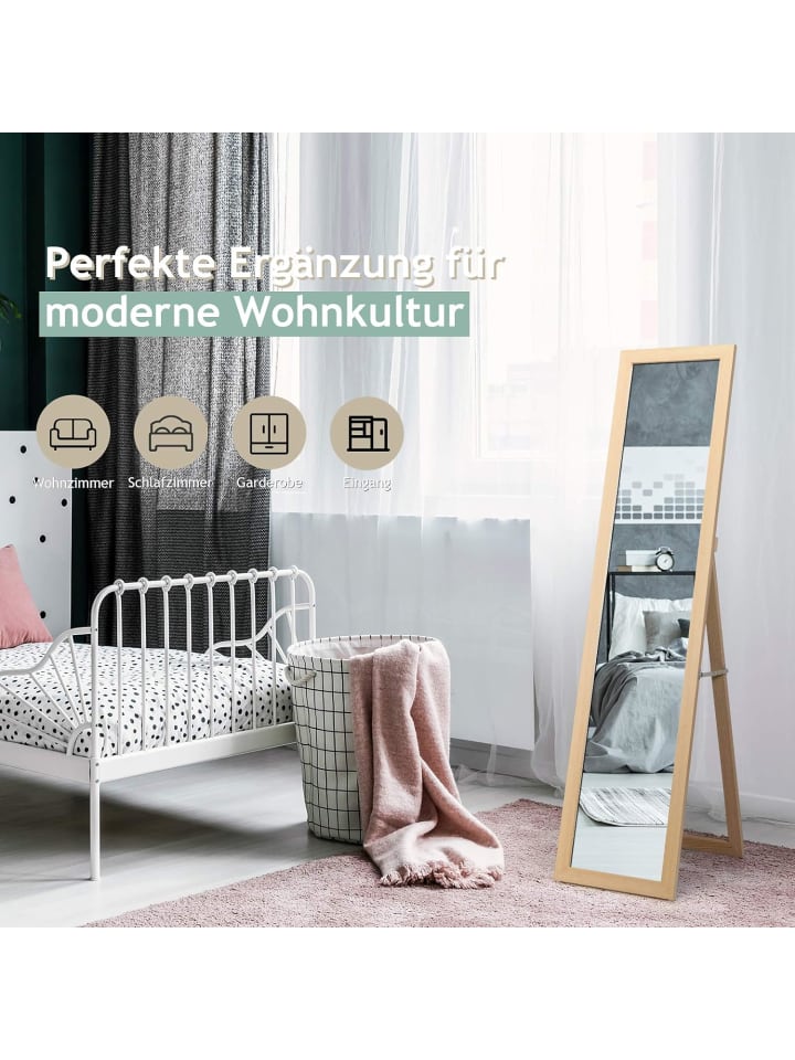 COSTWAY 2 in 1 Ganzkörperspiegel in Beige günstig kaufen 155 cm