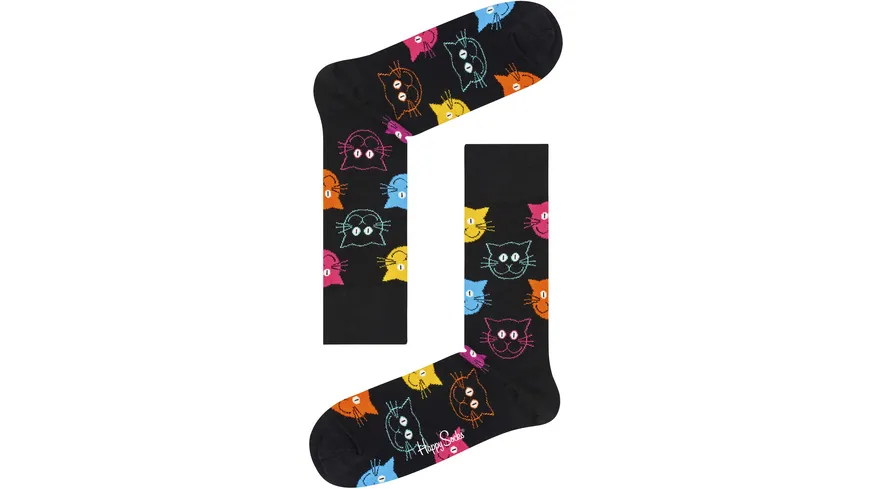 Happy Socks Unisex Socken Cat BLACK/MULTI
