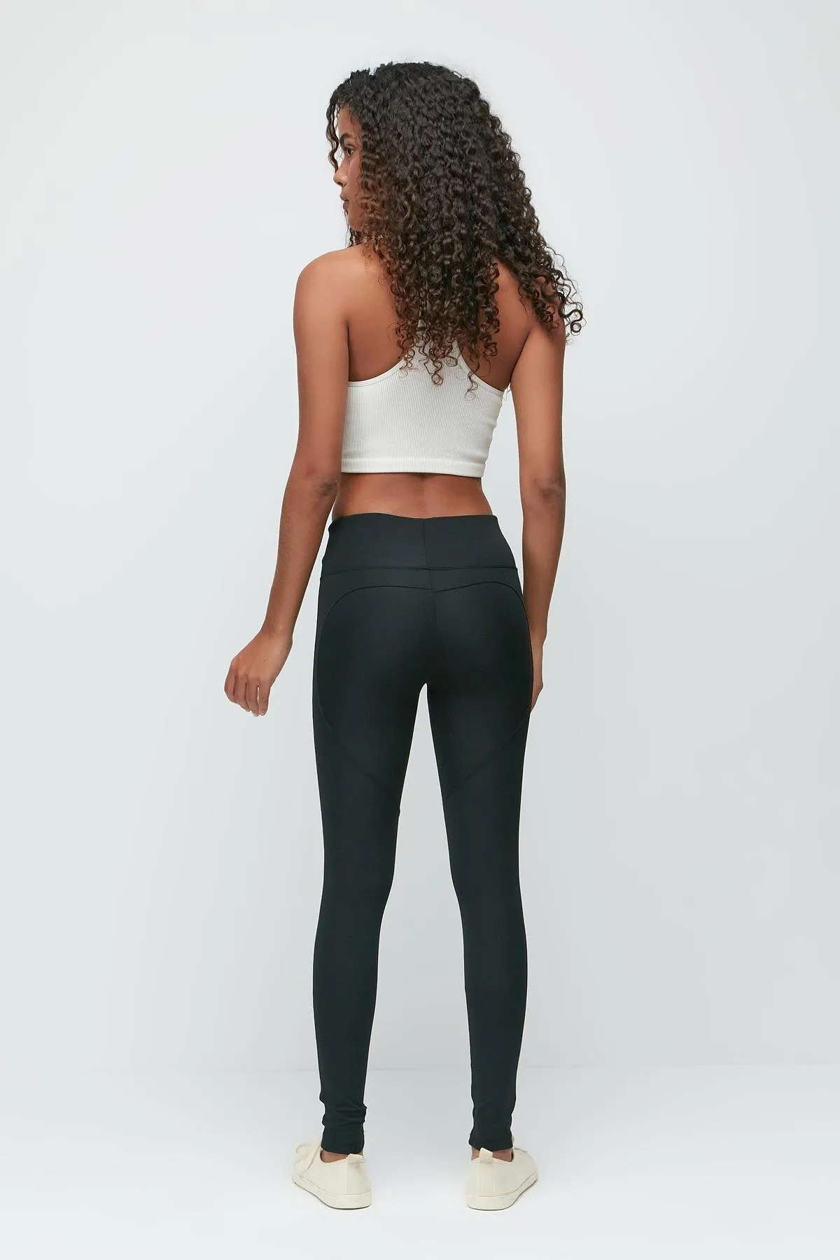 C&City  Lange Pop-Up-Sportleggings mit hoher Taille 9400 Schwarz