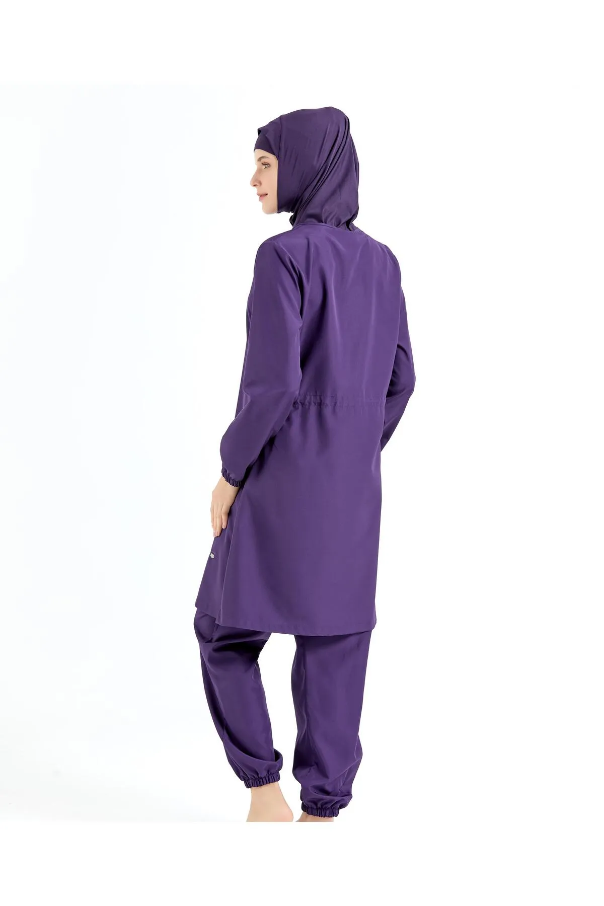 C&City  Voll bedeckter 4-teiliger Hijab-Badeanzug C12106 Lila