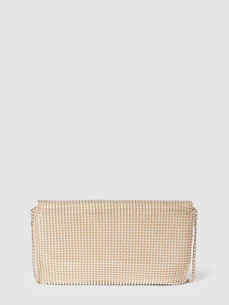 Kuvert-Clutch mit Allover-Zierbesatz in gold