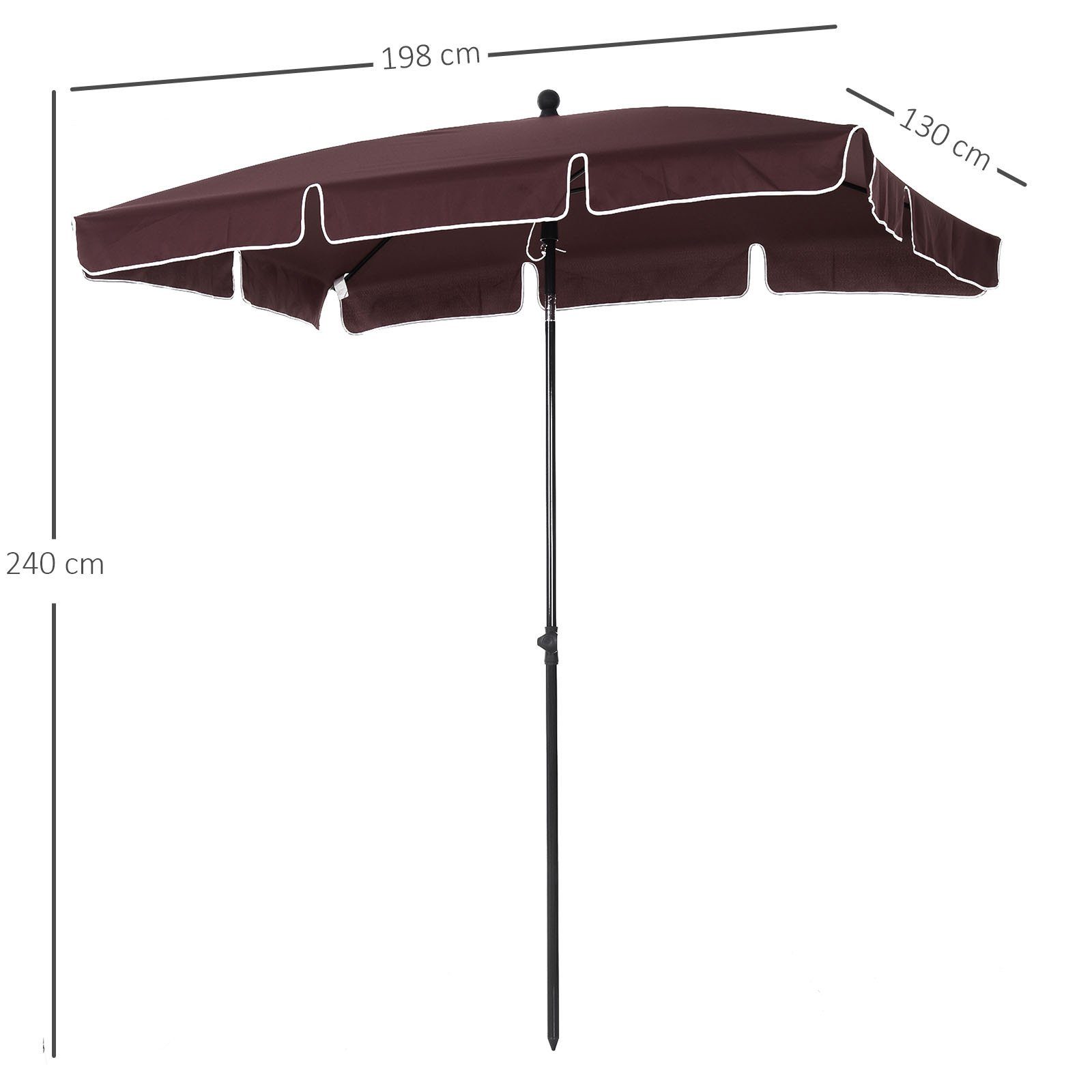 Outsunny Sonnenschirm Gartenschirm knickbar