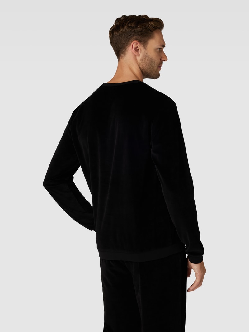 Sweatshirt mit Label-Stitching Modell 'Soleri' in schwarz