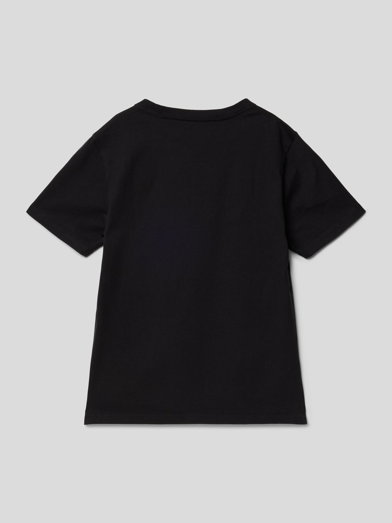 T-Shirt mit Label-Stitching in schwarz