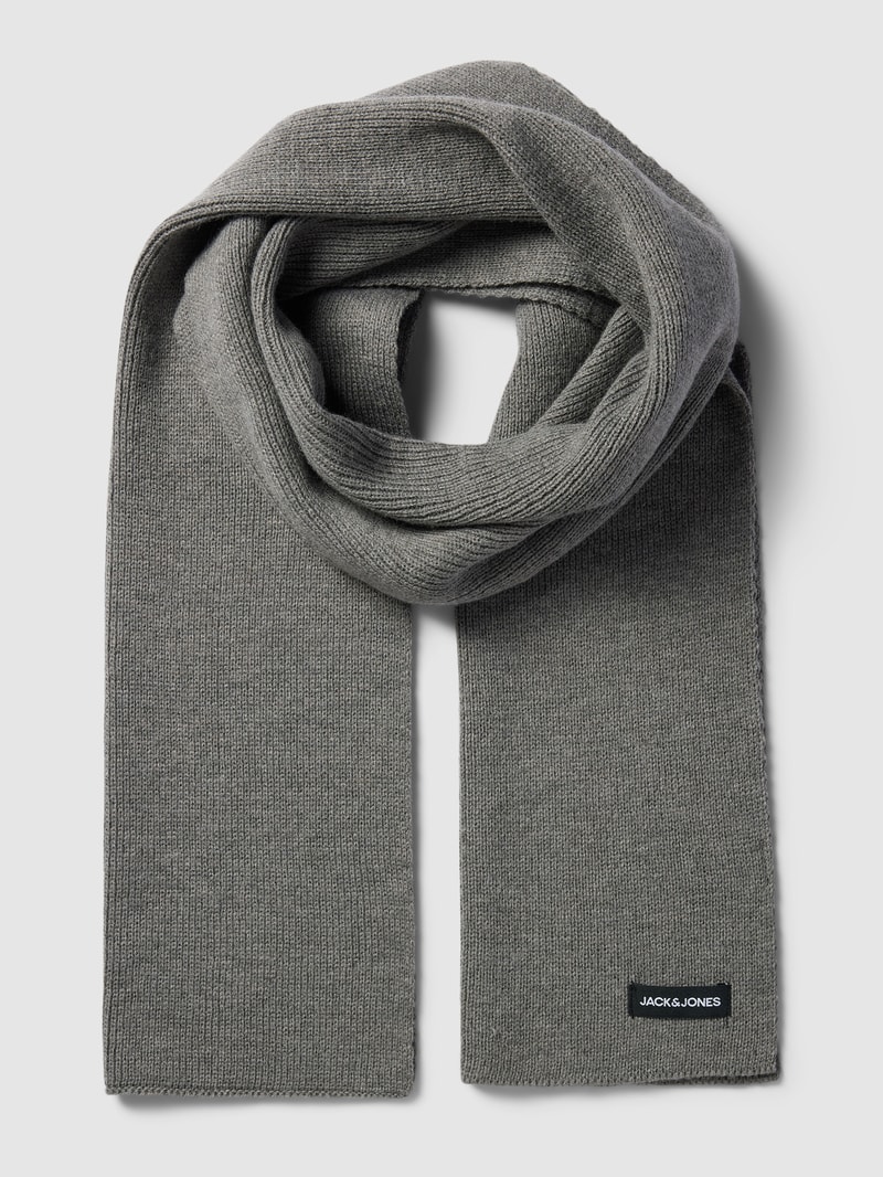 Schal mit Label-Detail Modell 'DNA' in mittelgrau meliert