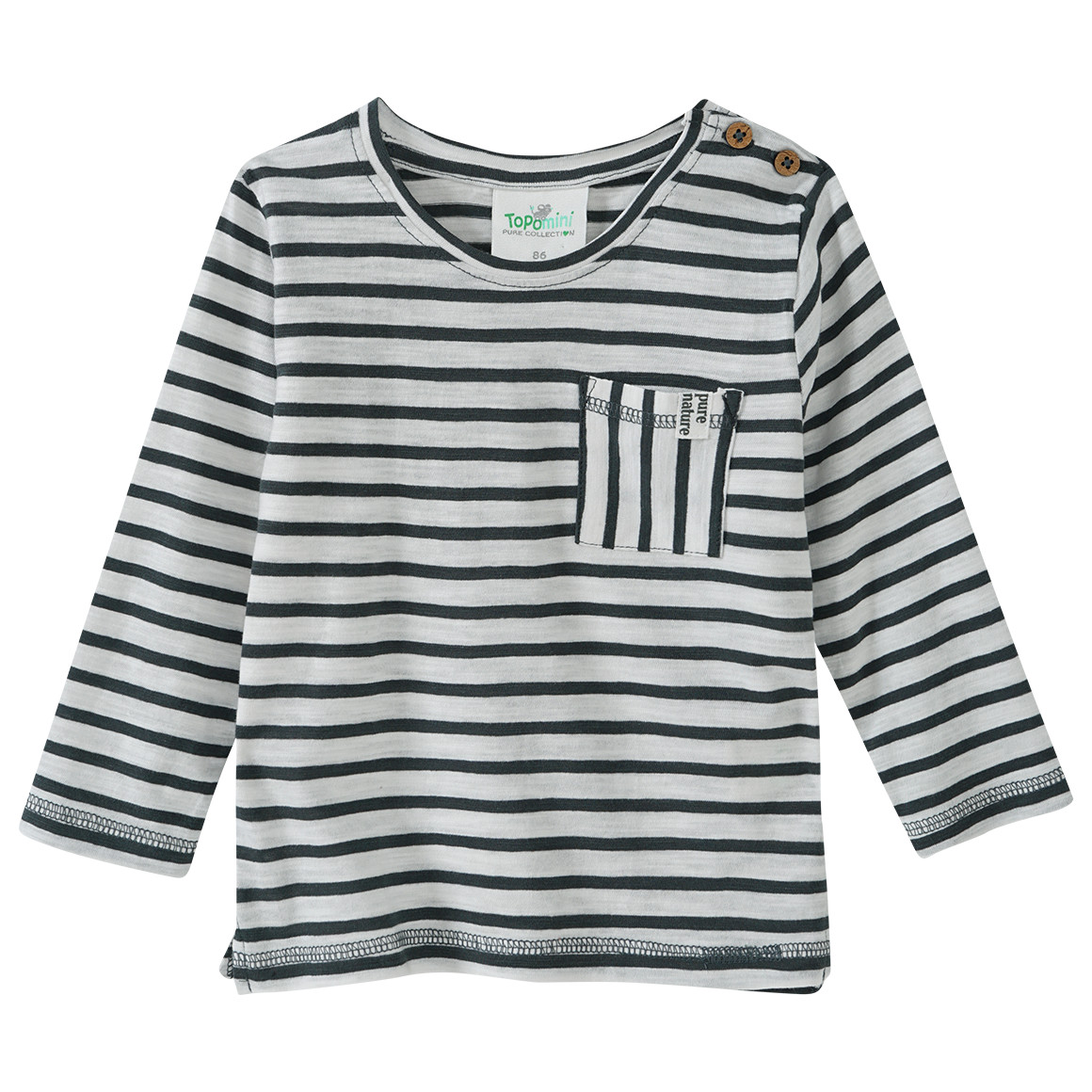 2 Baby Langarmshirts mit Flammgarn