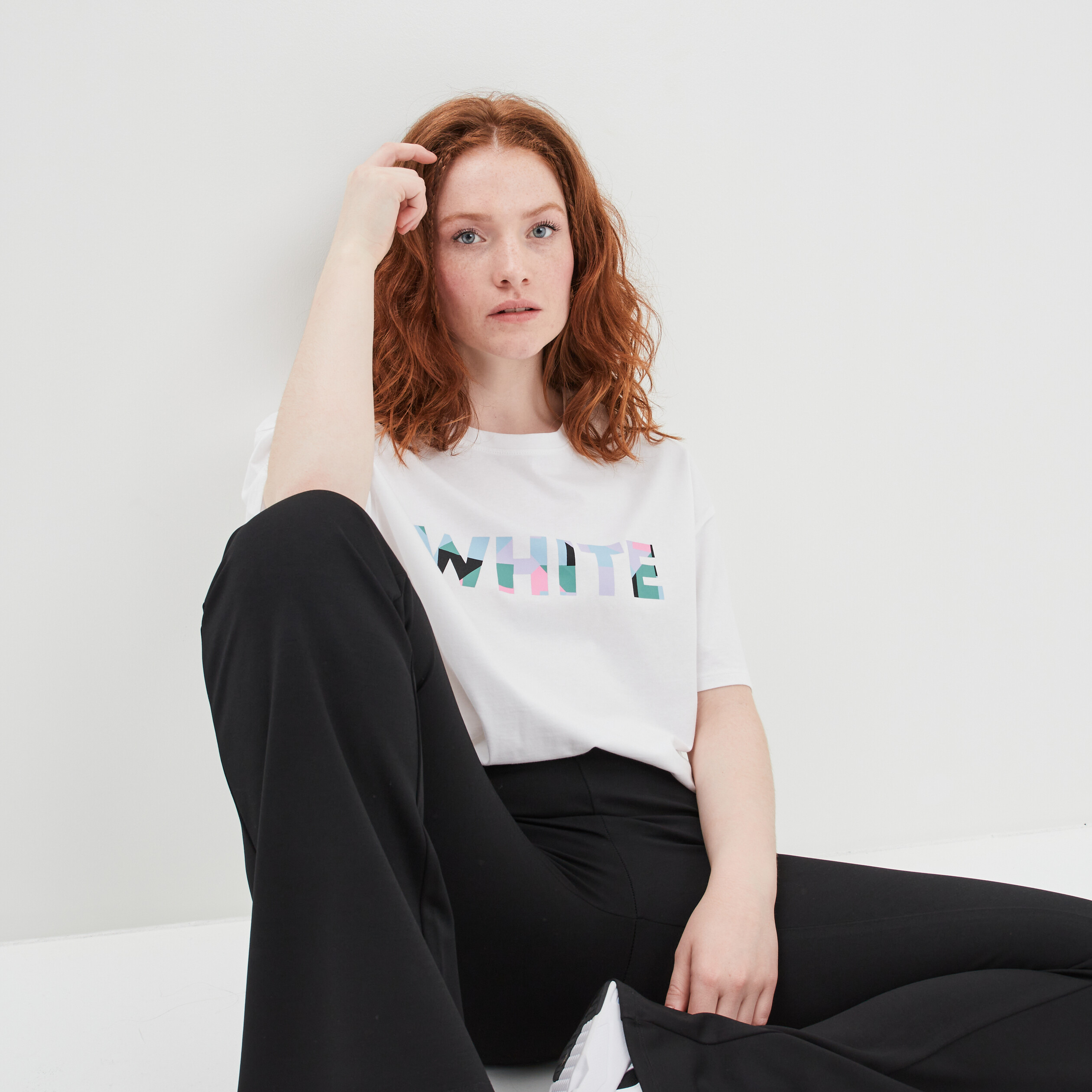T-shirt oversize manches courtes coton ecru femme | La Halle