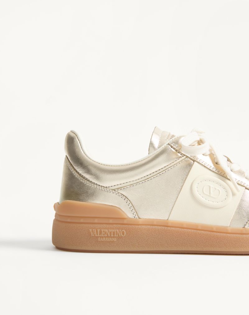 Baskets Upvillage en cuir de veau laminé avec bande en cuir de veau nappa