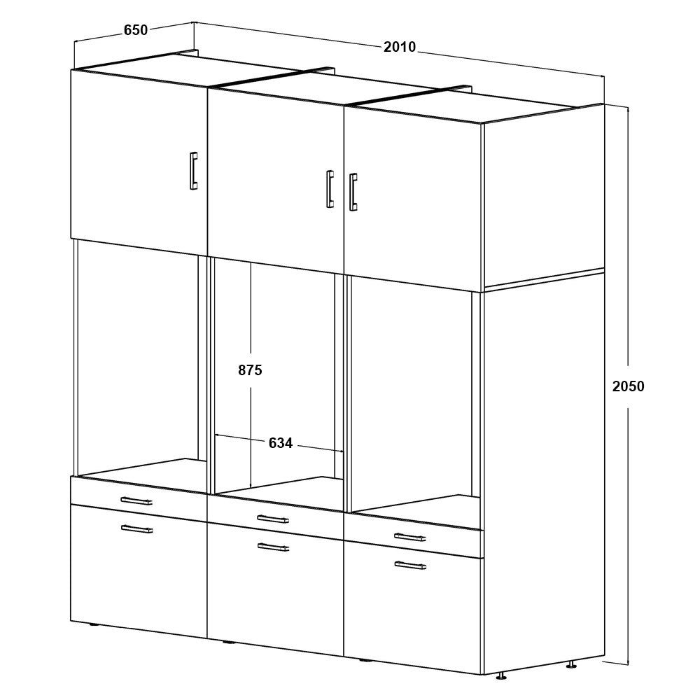 Roomart Waschmaschinenumbauschrank (Waschmaschinenschrank für Waschküche Mehrzweckschrank Trocknerschrank)