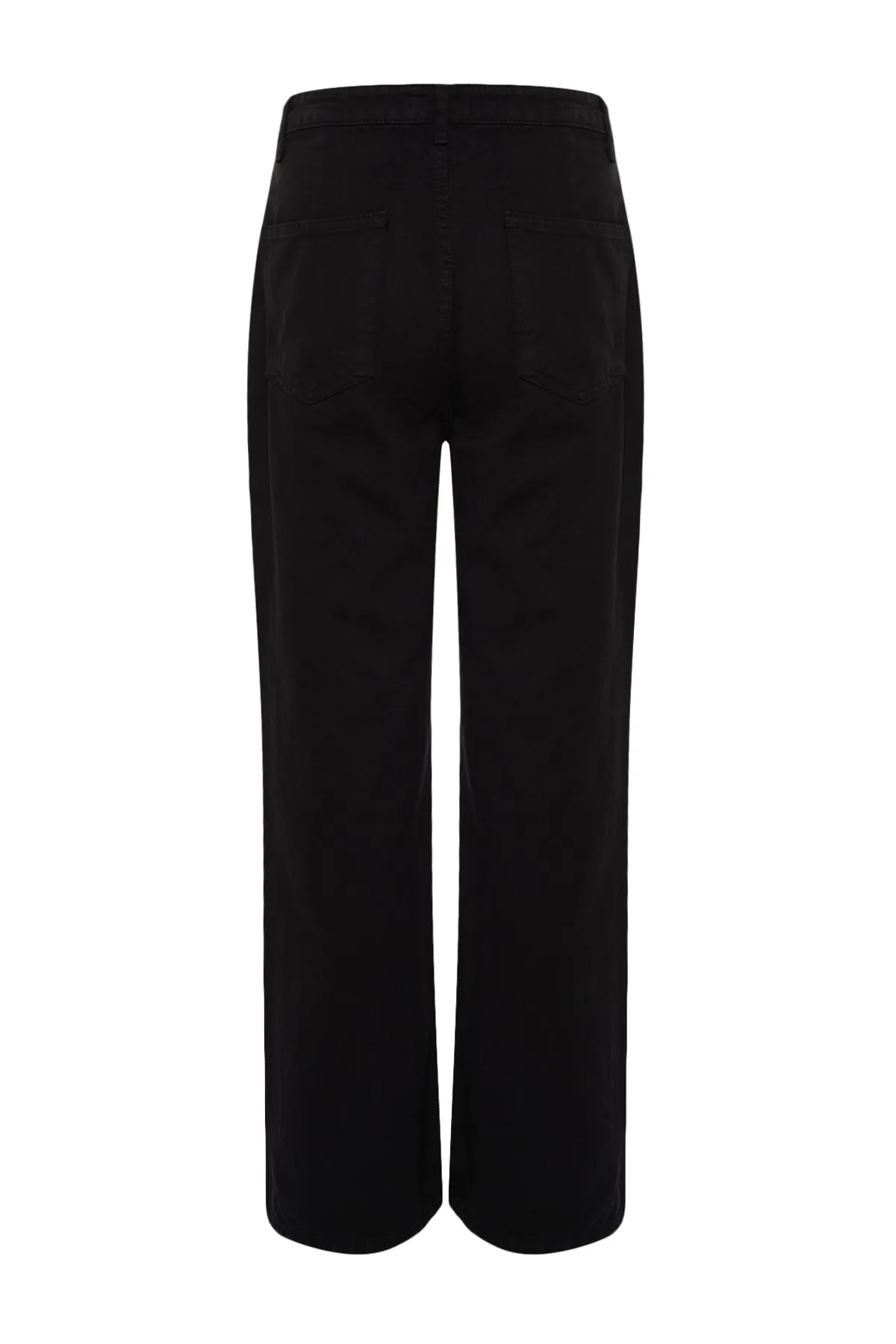 Trendyol Collection  Schwarze Jeans mit hoher Taille und weitem Bein und Taschendetail TWOAW22JE0595