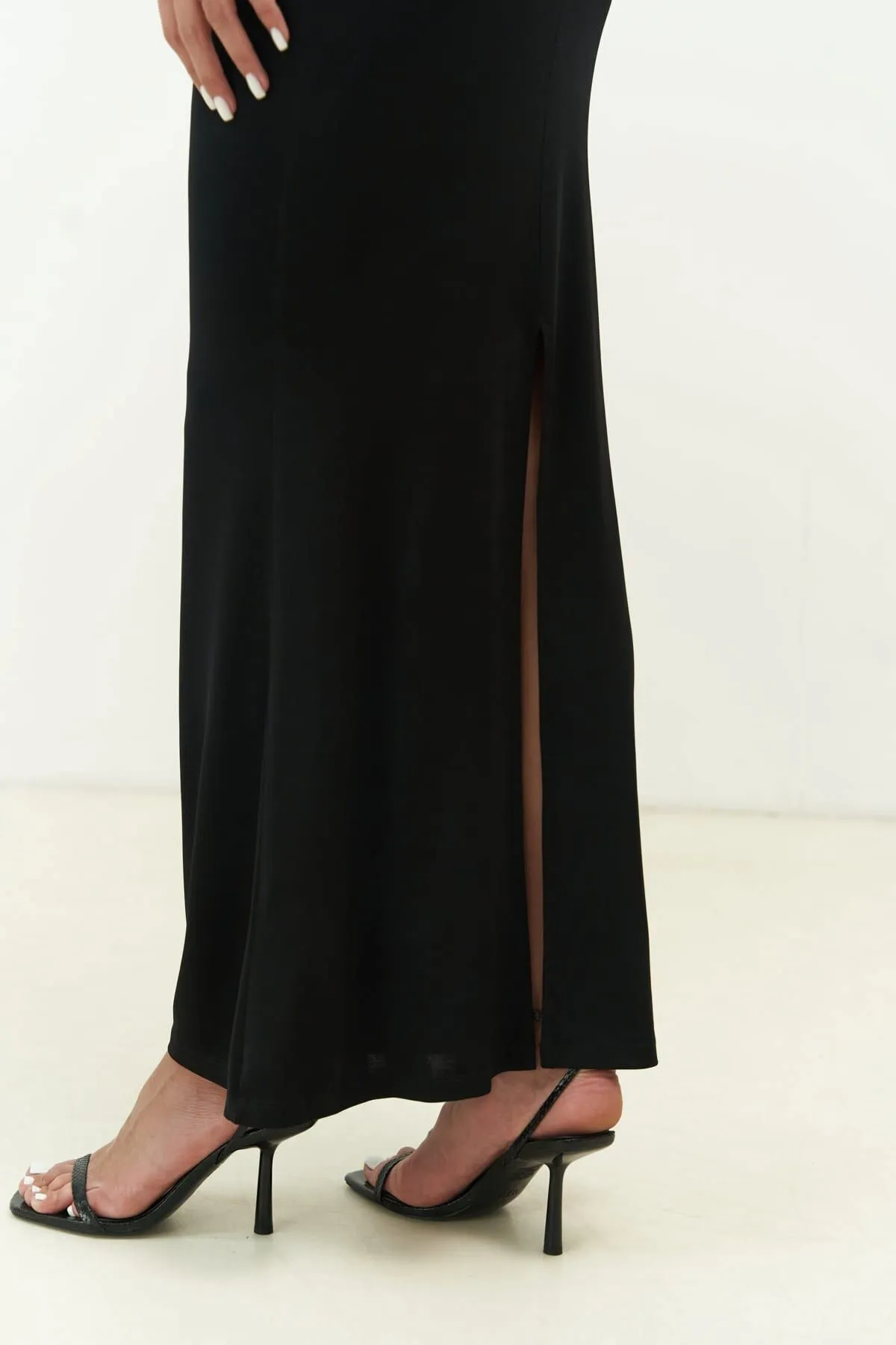MAİ COLLECTİON  Jolie – Schwarzes, kurzes Rock-Set