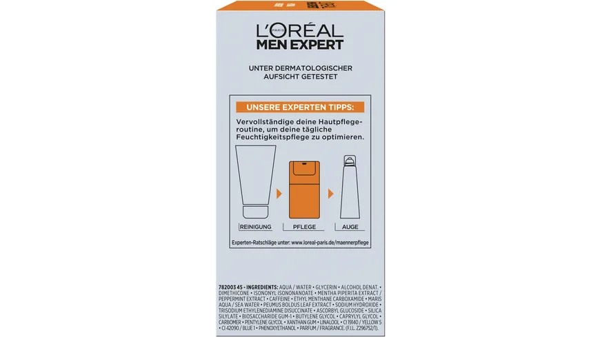 L'Oréal Men Expert Hydra Energy kühlendes Feuchtigkeitsgel Gesicht 50 ml