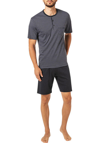 CALIDA, Pyjama, Comfort Fit, Baumwolle, dunkelblau gestreift