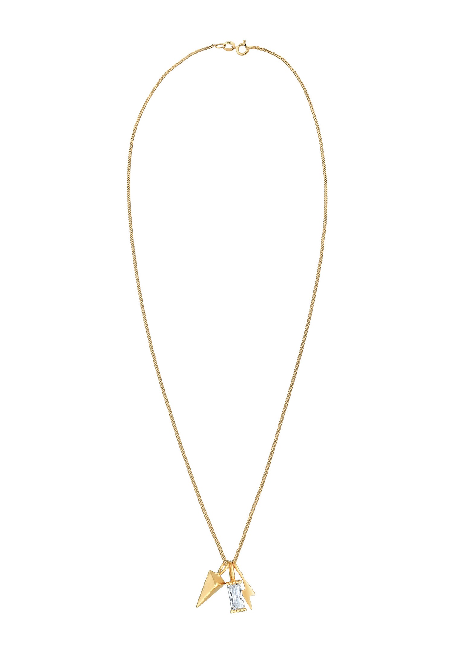 Ciondolo rettangolare a forma di freccia fulmine da donna Elli con cristalli di zirconi cubici in argento sterling 925