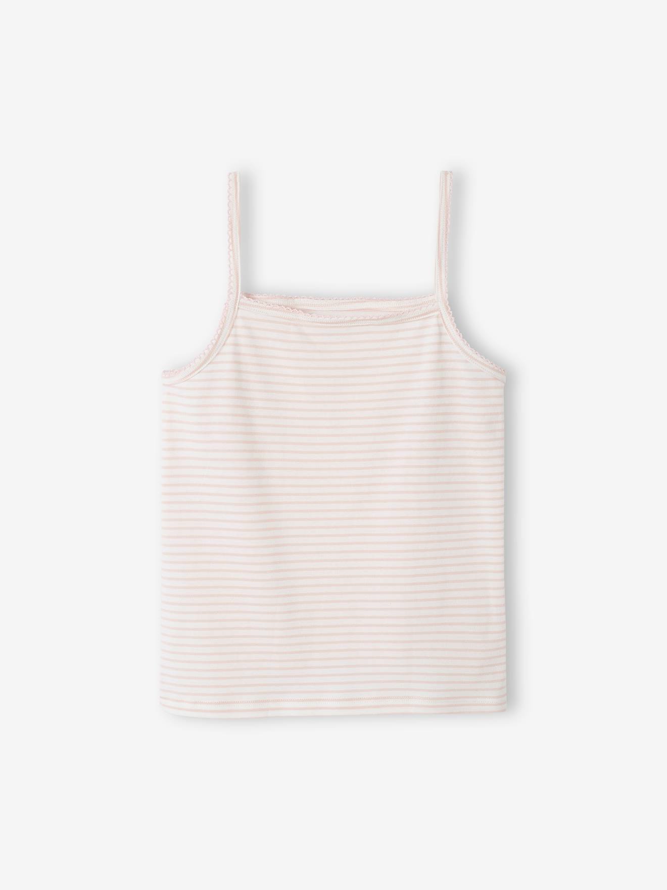 Vertbaudet 3er-Pack Mädchen Trägertops BASIC Oeko-Tex - wollweiß