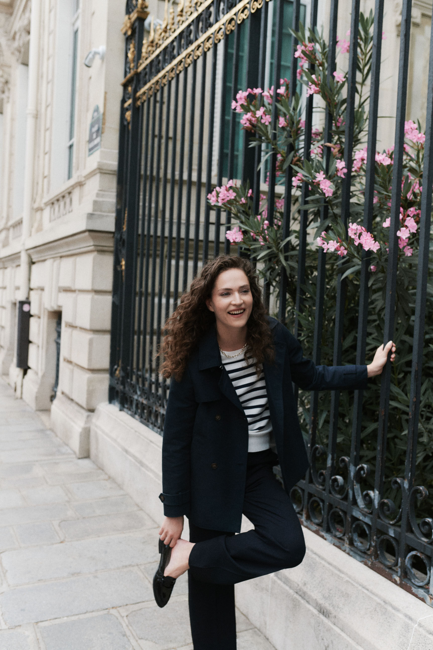 pantalon gaston bleu marine femme