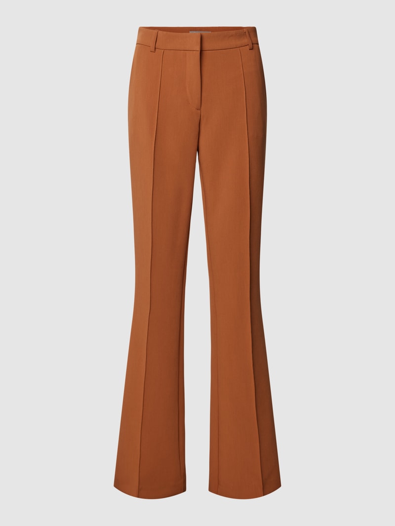 Stoffhose mit Bügelfalten in cognac