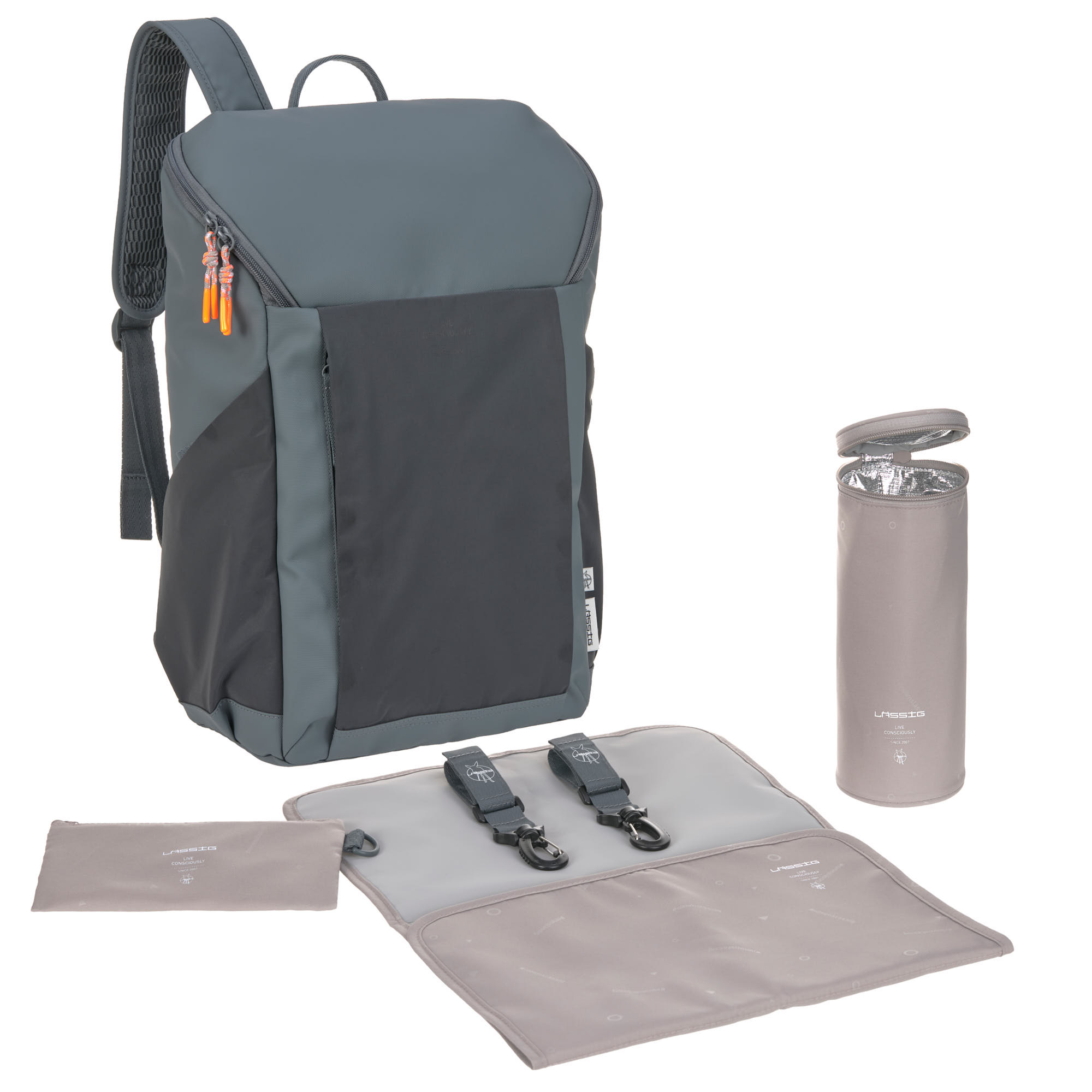 Wickelrucksack reflektierend - Slender Up Backpack, Anthrazit