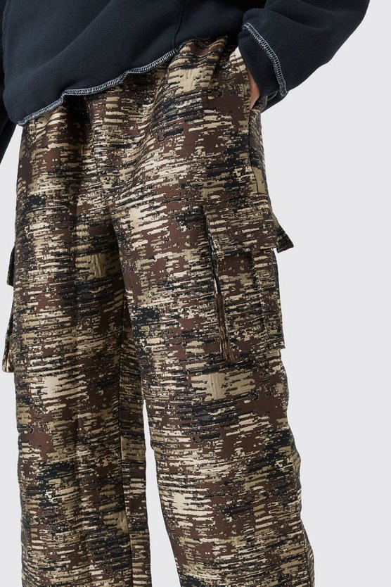 Tall Textured Camo Relaxed Cargo Trouser