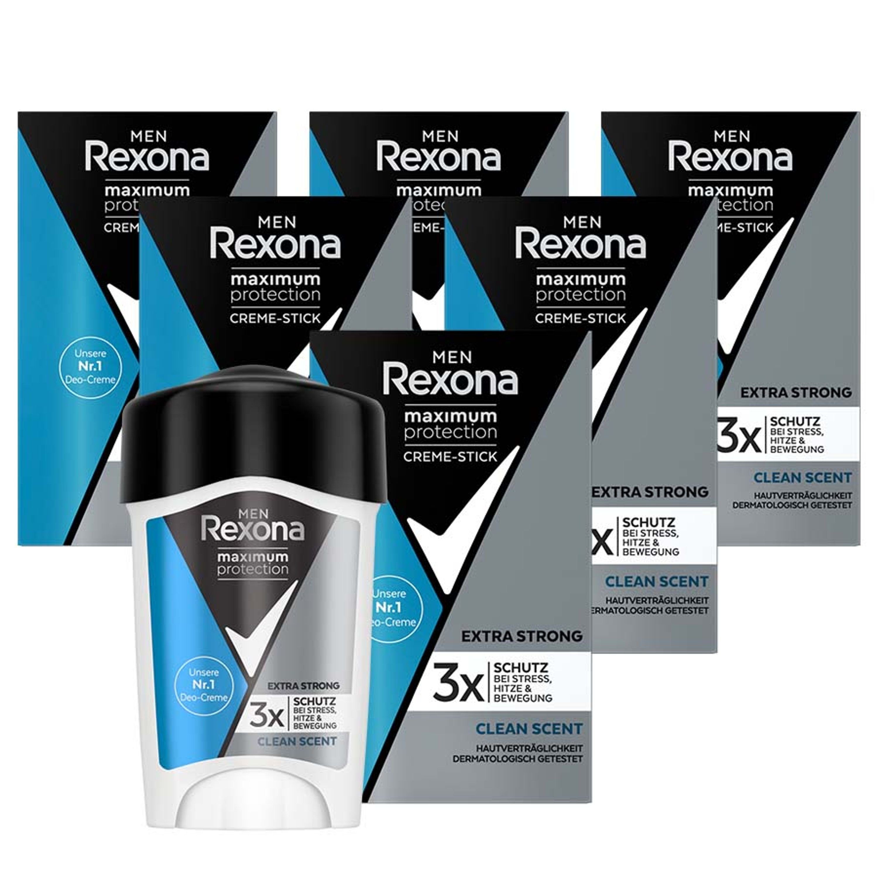 Rexona Deo-Set Maximum Protection Anti-Transpirant Deo Creme Clean Scent 6x 45ml