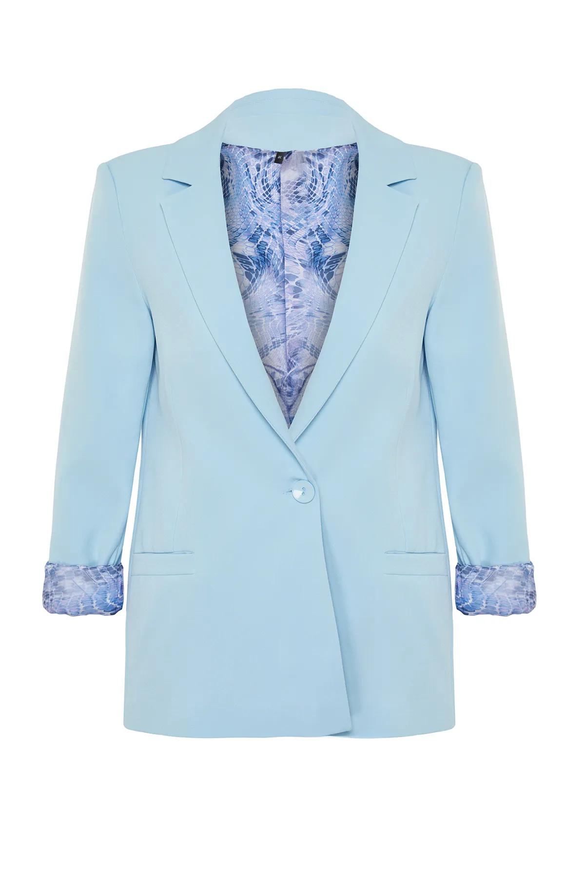 Trendyol Collection  Hellblauer Blazer mit regulärem Futter und detailliertem Webmuster TWOAW20CE0316