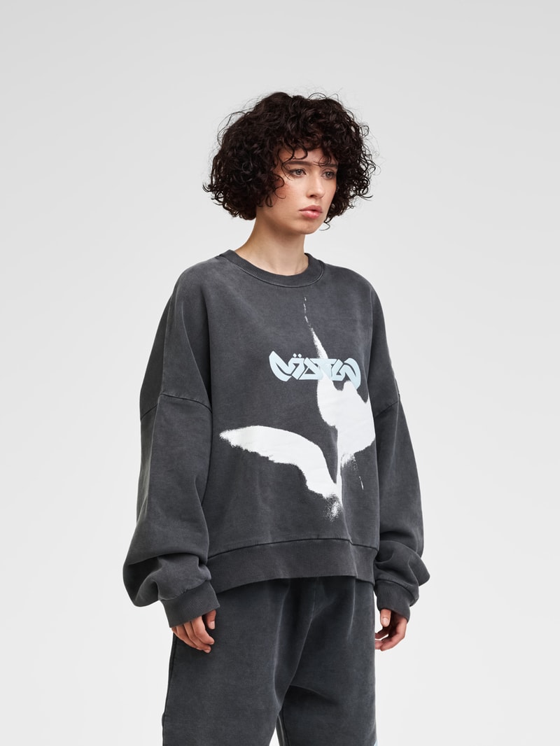Sweatshirt mit Motiv-Print - MATW X REVIEW in dunkelgrau