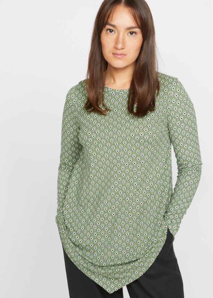 Langarmshirt mit Zipfelsaum