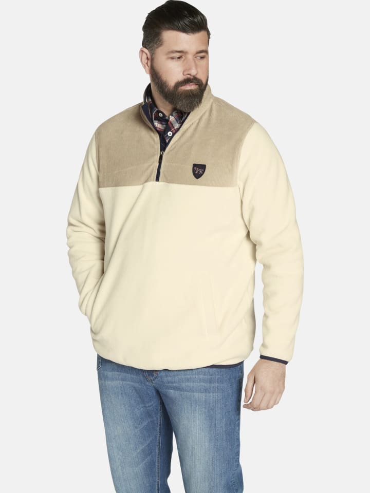 Charles Colby Fleece-Sweatshirt DUKE DILLEN in wollweiß günstig kaufen