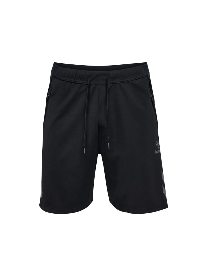 Hummel Sportliche Shorts mit Reißverschlusstaschen in Schwarz günstig kaufen