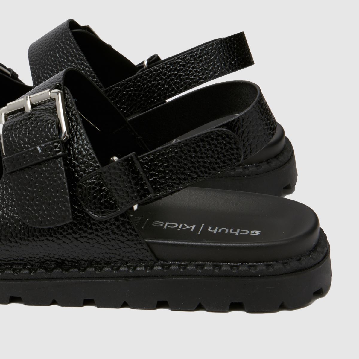 Schuh svarta Tyra grova flickor/ungdomssandaler med fotbädd