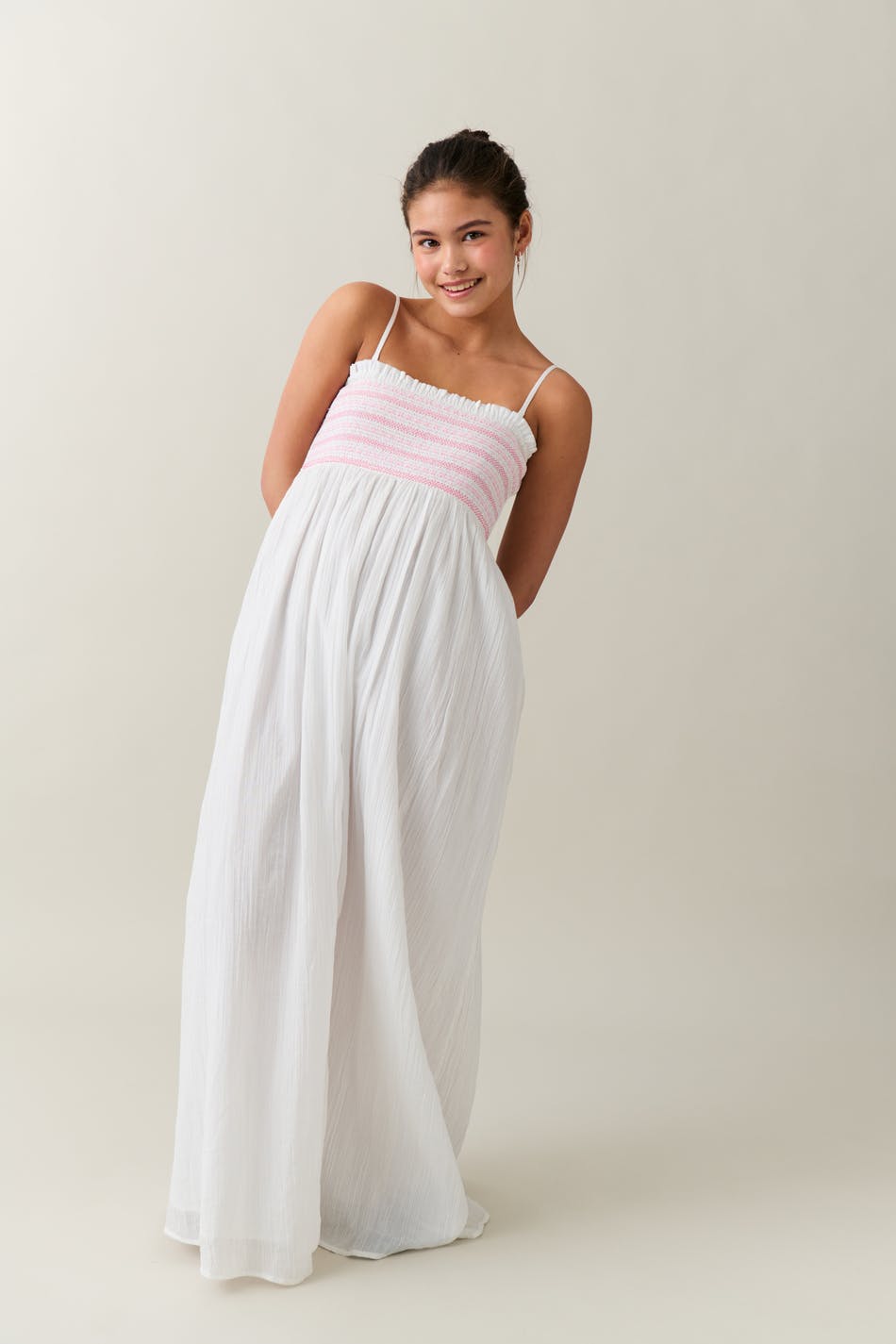 Y embroidery maxi dress