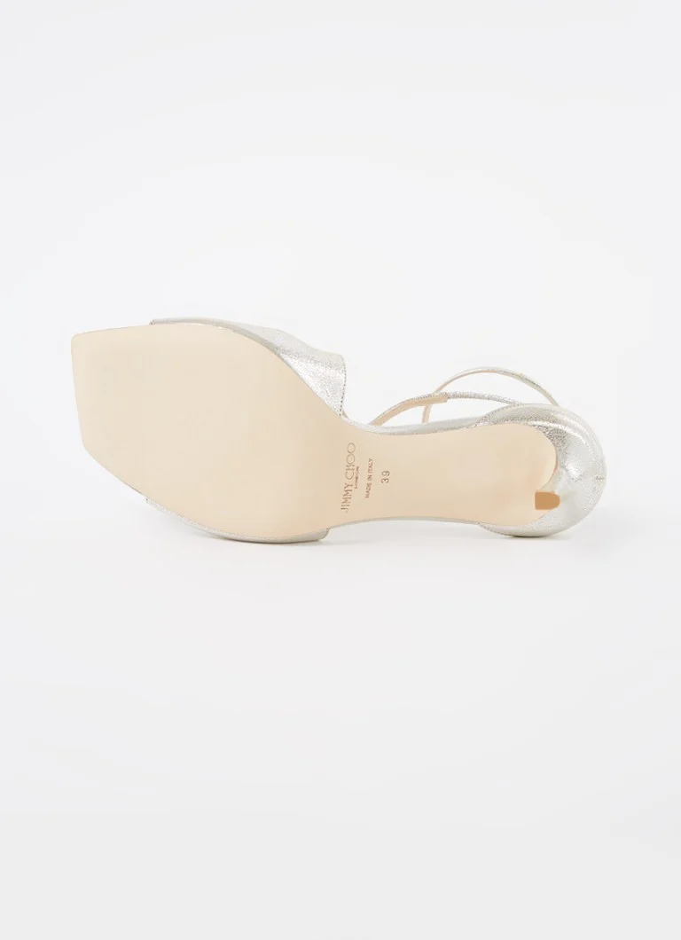 Jimmy Choo Azia 75 sandalette made of leather with metallic finish