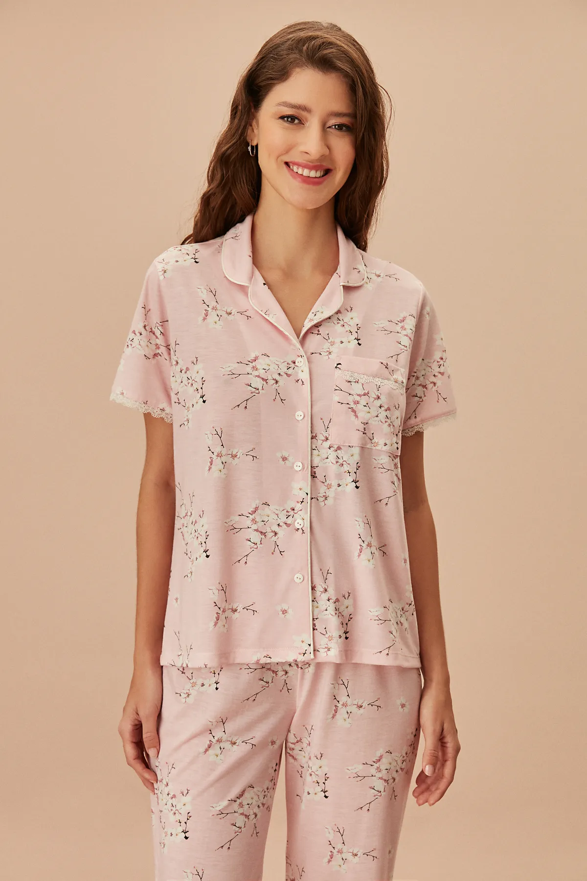 SUWEN  Sakura Maskulines Pyjama-Set