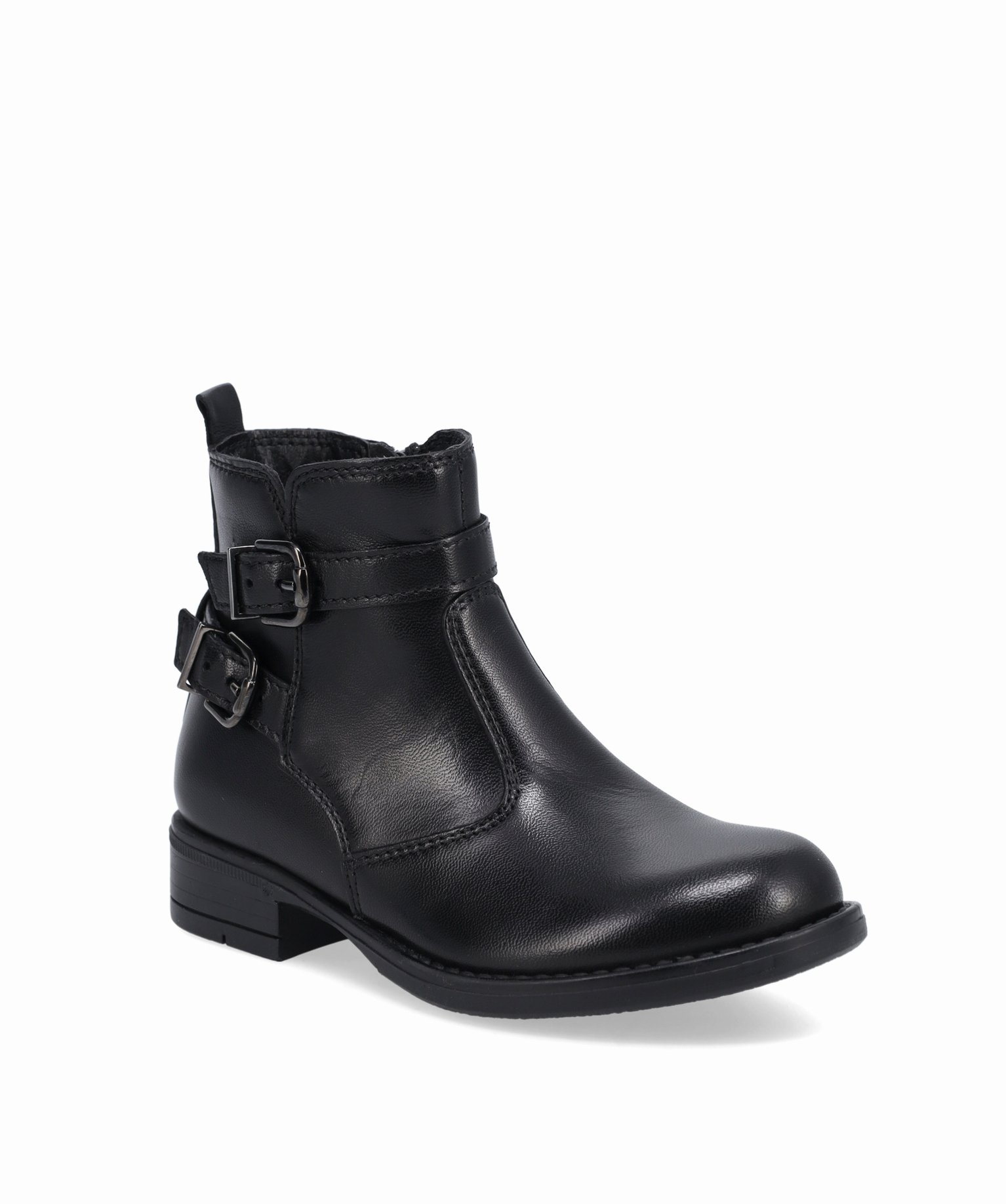 Boots fille unies style cavalière dessus cuir - Tanéo noir | GEMO